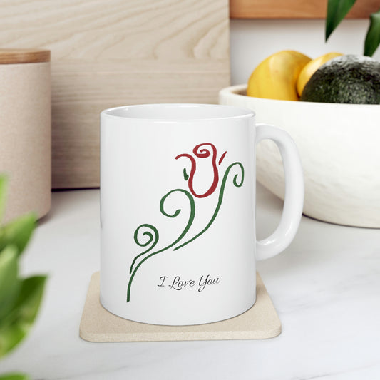 Single Rose I Love you Mug