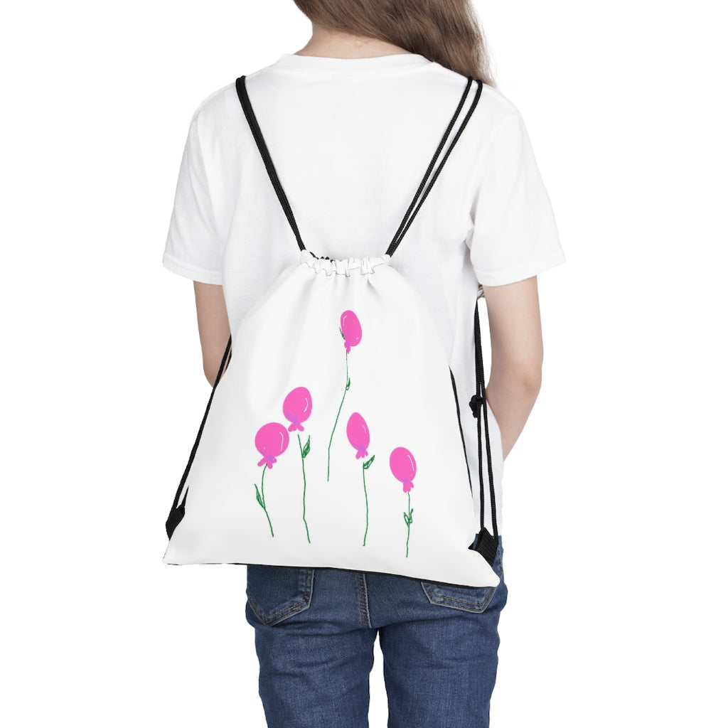 Balloon Flowers Outdoor Drawstring Bag