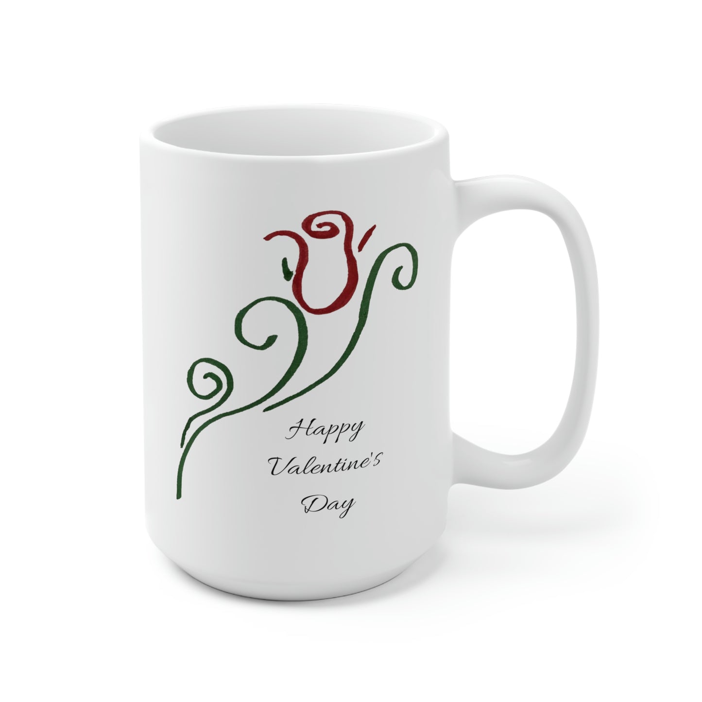 Single Rose Happy Valentine's Day Mug 15oz