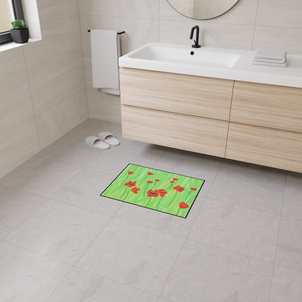 Poppies Heavy Duty Floor Mat