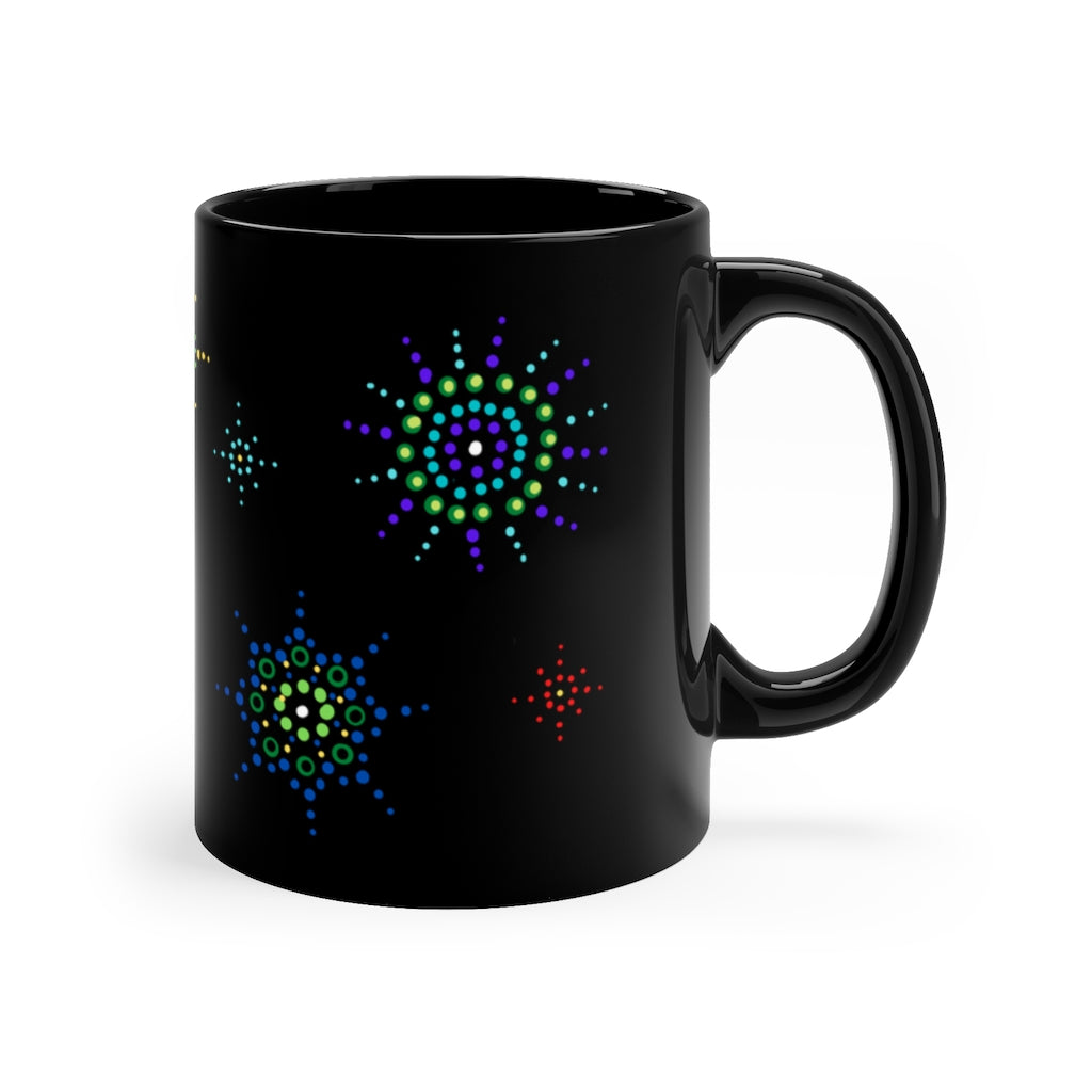 Mandala Stars Black Mug