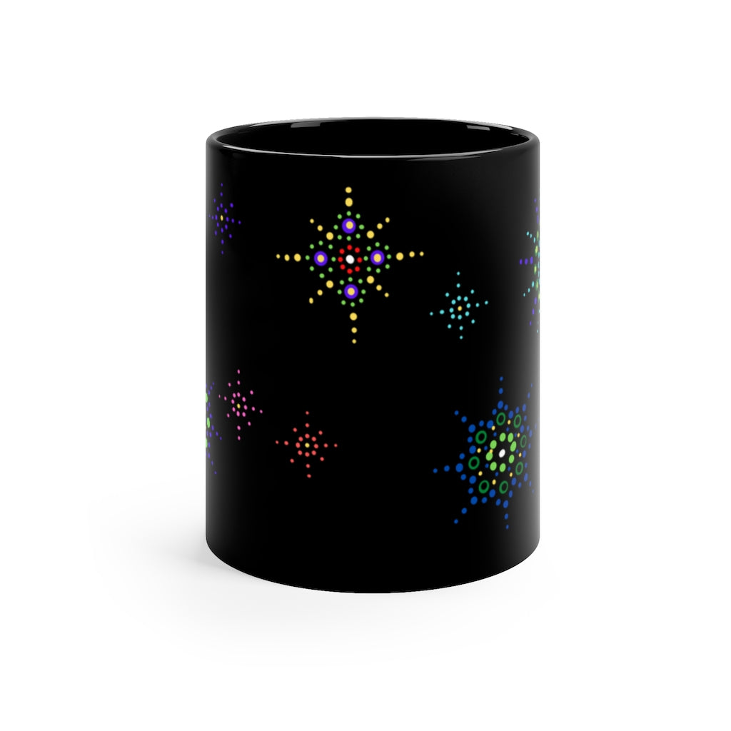 Mandala Stars Black Mug