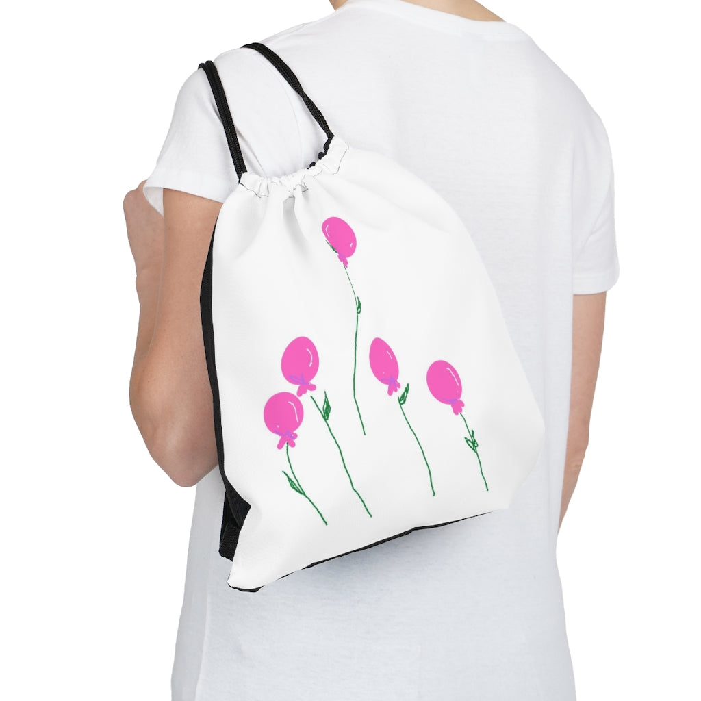 Balloon Flowers Outdoor Drawstring Bag