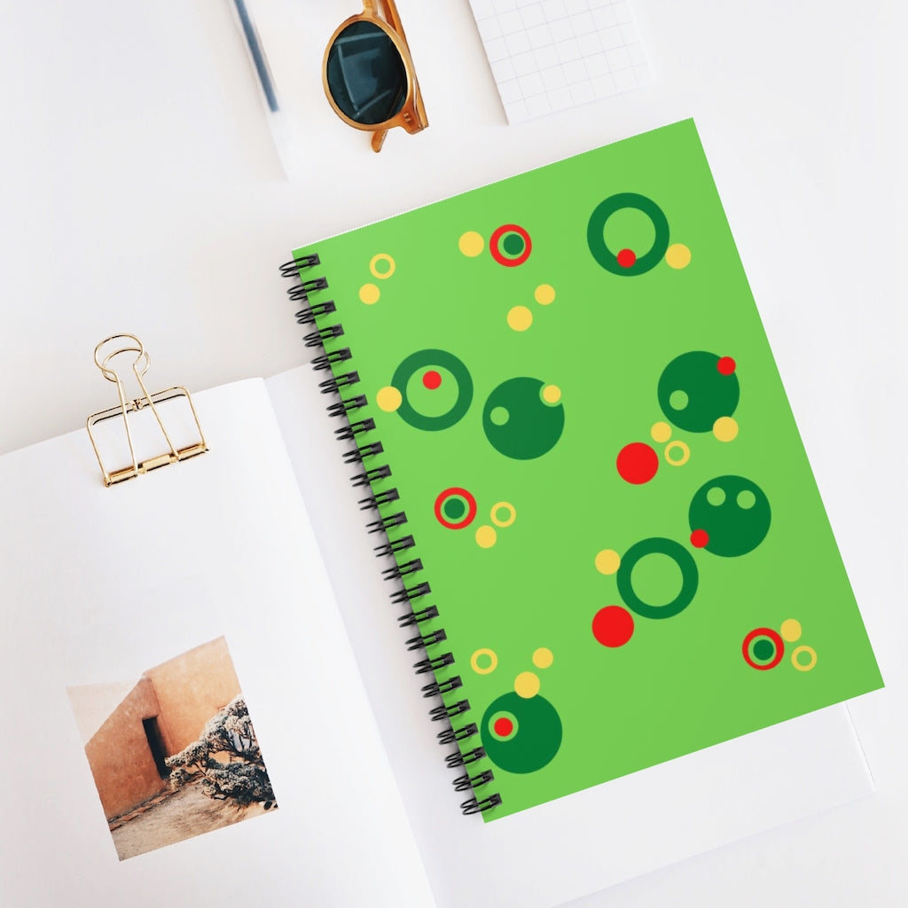 Green Bubbles Spiral Notebook