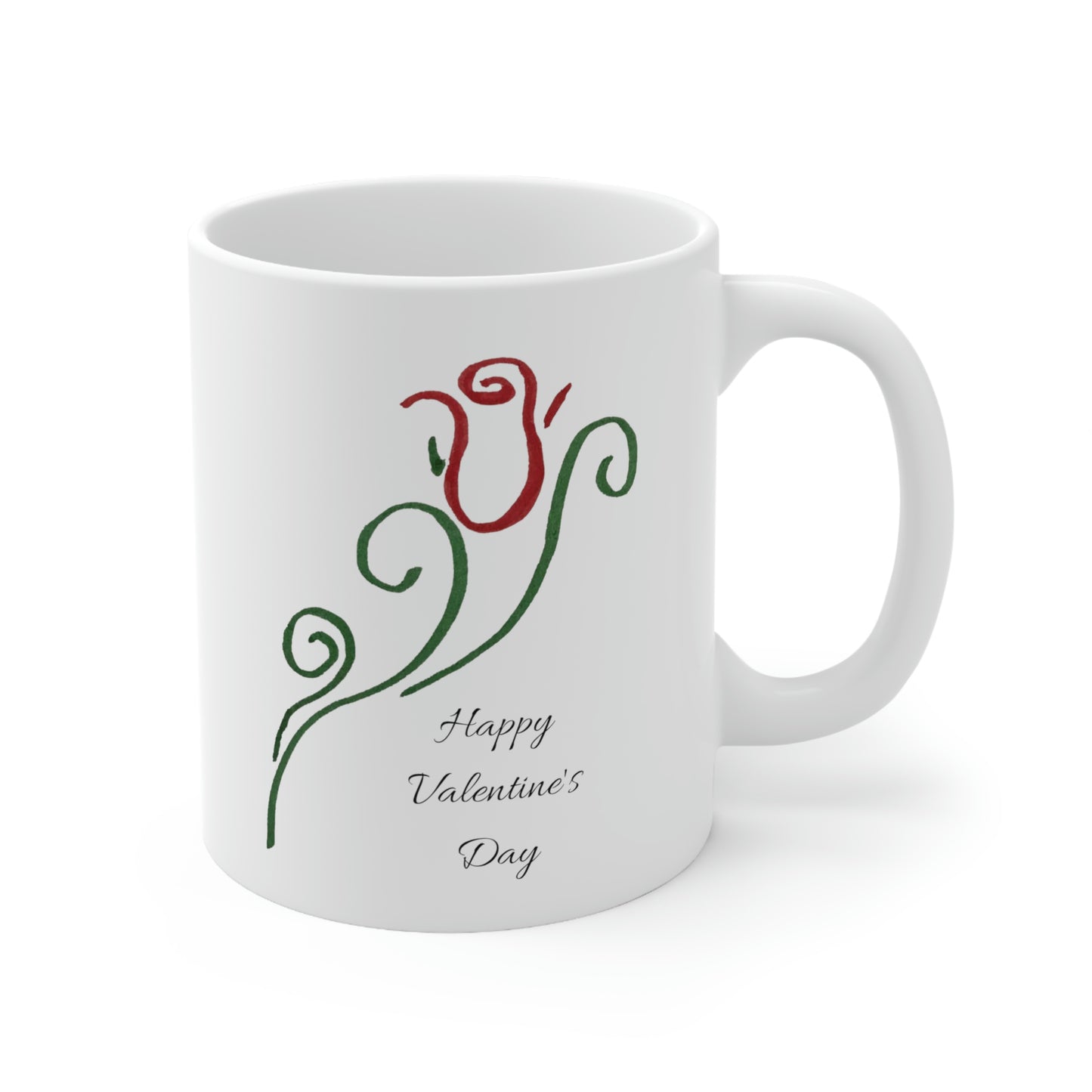 Single Rose Happy Valentine's Day Mug