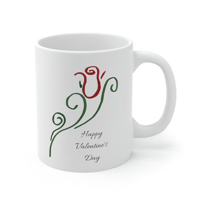 Single Rose Happy Valentine's Day Mug